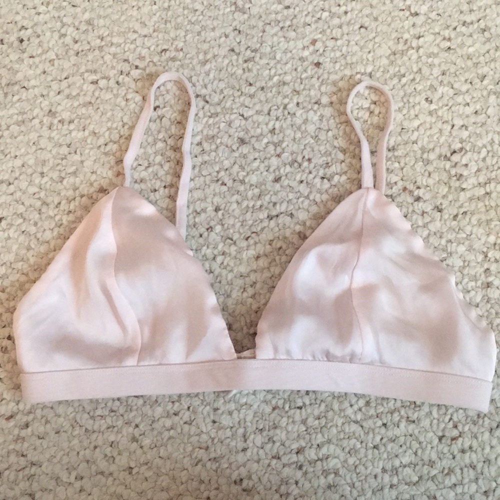 Light pink silk bralette